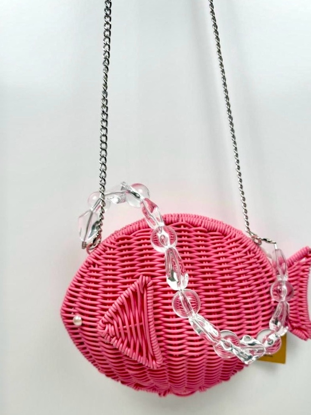 TOMMY BAHAMA Pink Woven Fish Crossbody Bag -
